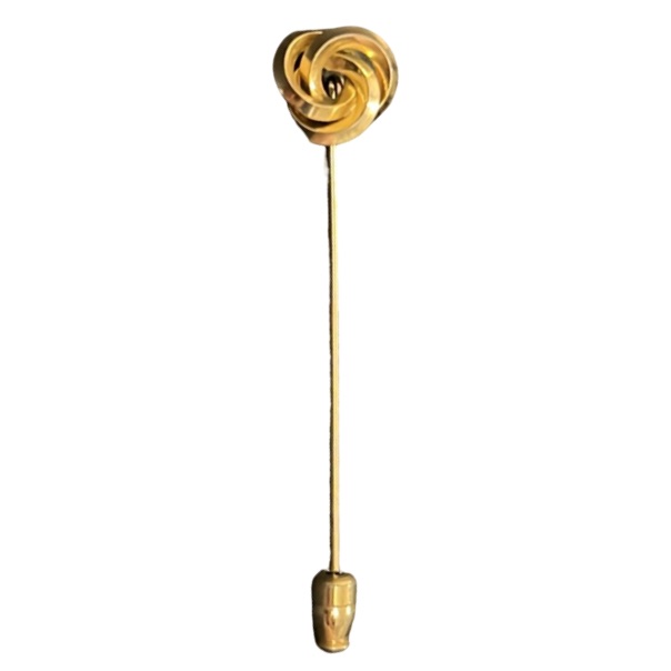 Vintage Elegant Gold Plated Infinity Floral Swirl Stick Pin Brooch